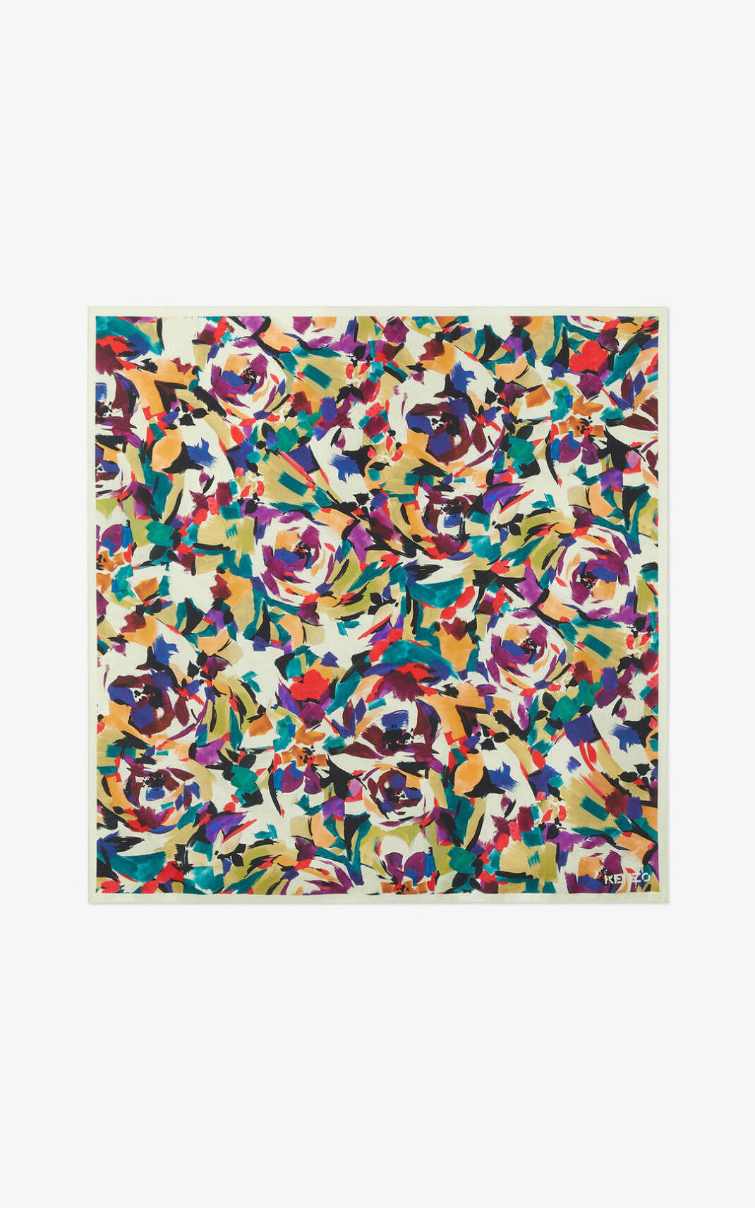 Kenzo Archive Floral silk Bandana Tørklæde Herre - Olivengrøn DK-537309